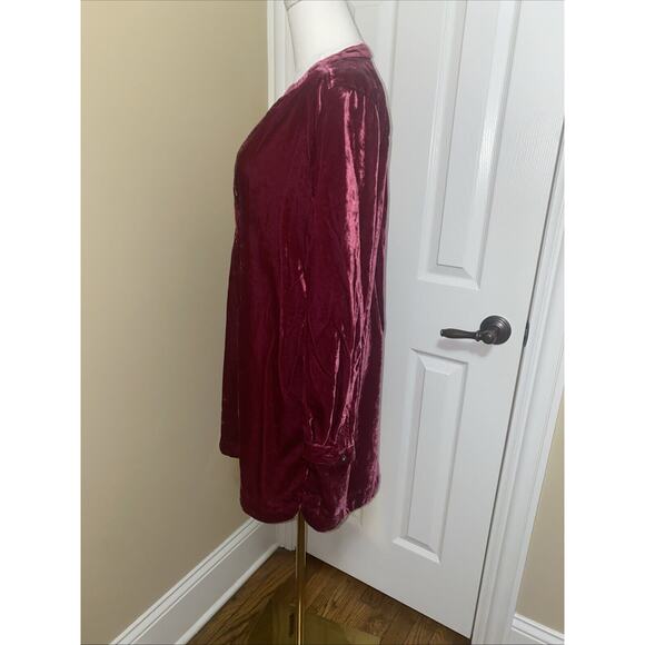 Anthropologie Velvet Midi Dress in Rich Burgundy - Picture 8 of 13